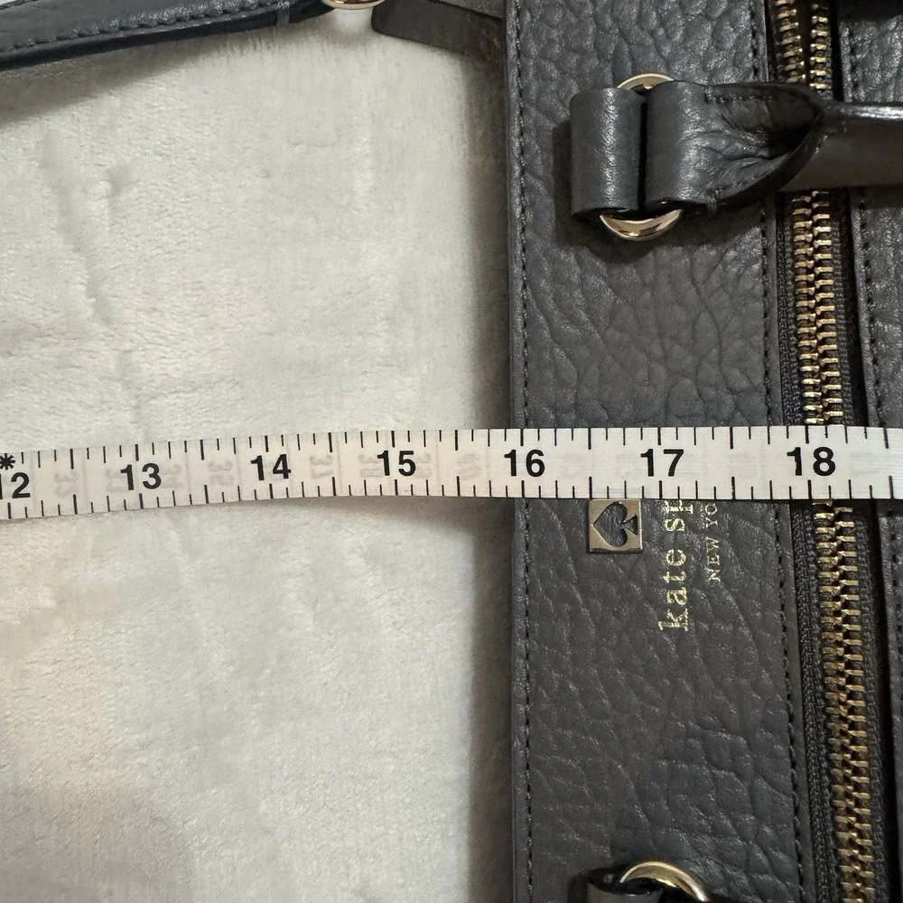 Kate Spade New York Gray Leather Satchel Crossbody Bag Perforated Purse